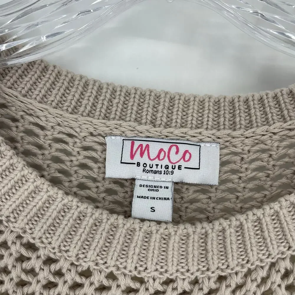 MOCO Boutique Stripe Knit pullover Sweater Size Small
